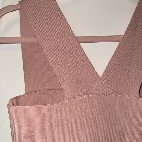 Square-Neck Mini Bodycon Dress in Dusty Rose - Picture 3 of 4
